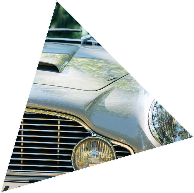 Aston Martin front bumper through a triangle shape